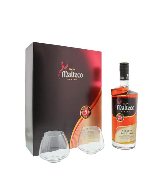 Malteco Rum 20 Years 0,7l 40%vol. Geschenk-Set
